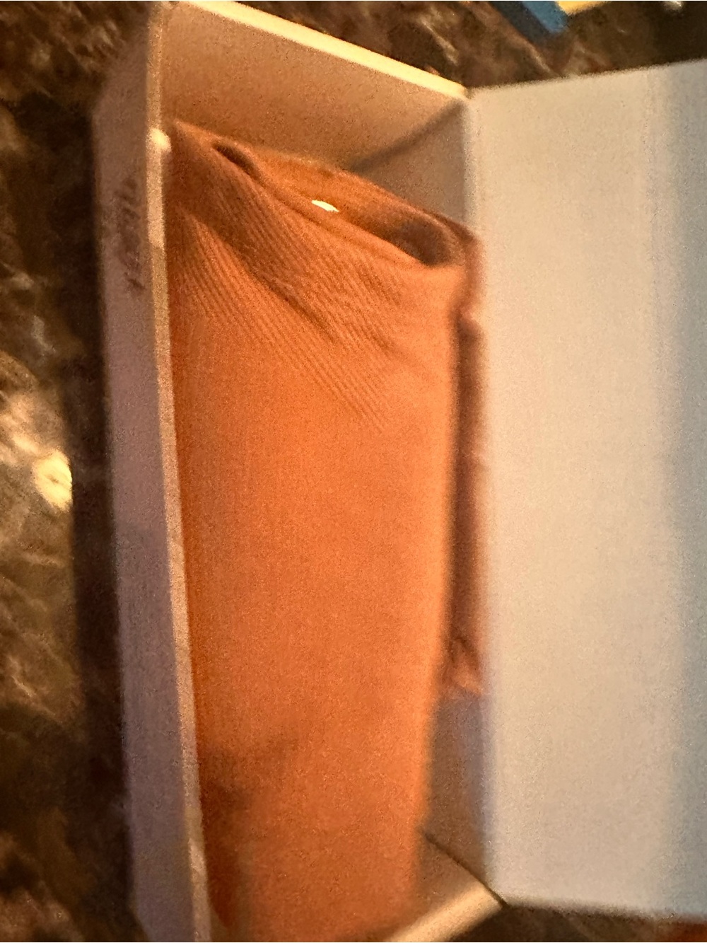 Folded Camel Brown Knit Scarf